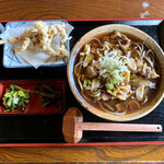 Soba Doko Romansaku - 肉そば+げそ揚げ