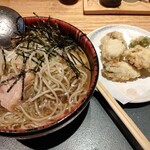 Yamagata Soba To Kushiage No Omise Enzou - 肉そば　700円　と　牡蠣の天ぷら　650円