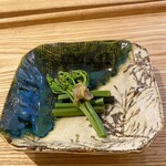 蕎麦 ろあん 湯村 - 藁　朝倉山椒の実を合わせた蕗の薹味噌
