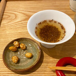 蕎麦 ろあん 湯村 - 〆の蕎麦茶と豆菓子