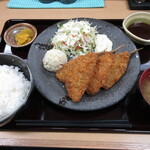 市場めし 丸の屋 - アジフライ定食