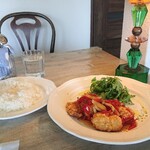 小さなカフェ&レストラン 青空日和。 - 料理写真:ご飯ランチ「若鶏のタツタ揚げ、甘酢あんかけ」