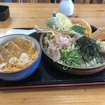 Daichi No Udon - 野菜天ぶっかけ¥680+ミニカツ丼¥330