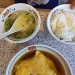 餃子の王将 - カニ玉（京風味）と小ライスに玉子スープ