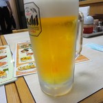 福家 - ビールも丁寧な泡です