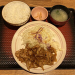 Ootoya - 豚の生姜焼定食(ご飯(大)(270g)･味噌汁･サラダ･漬物)