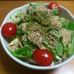 八紘学園 農産物直売所 - 【2013年02月】小松菜を、自家製バジルソースで♪