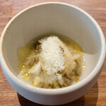 IZA - 14.口直し　豆腐にレンズ豆、グレープフルーツのグラニテ。面白い組合せ。