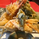 農園れすとらん木馬 - 天ぷら盛り合せアップ