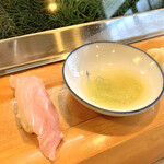 武寿司 - 甘鯛を山葵とお酢と煮切りで泳がせていただきます♪
