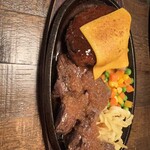 勝どき ハンバーグ＆ステーキ R - ハラミハンバーグ チェダーチーズトッピング