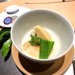 日本焼肉はせ川 - タケノコと蕪の炊き合わせ　金目鯛　絹さや