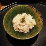 薪鳥新神戸 - 鳥そぼろご飯 + 生姜 + かんずり