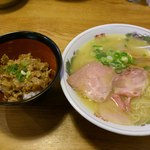 はまんど - 白湯そば５００円とはまん丼（小）２５０円