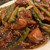 海南飯店 - 料理写真:苦瓜と骨つき鶏肉の炒め物♪