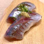 沼津 魚がし鮨 流れ鮨 - 真あじ￥360　2022.4.30