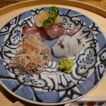 温石 - アオリイカ、くろむつの造り、