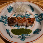 温石 - 金目鯛の鱗焼き、木の芽酢