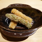 温石 - アスパラおかき揚げ