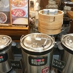 美健ごちそうビュッフェ 花も実も - 鶏そぼろと大豆のカレー、豚汁、とろとろオニオンスープ、茶碗蒸し