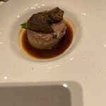 JUGEN - 赤飯の焼きおにぎりとフォアグラのソテー