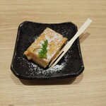 とんかつ成蔵 - デザート。トンカツの衣を集めて作ったフレンチトースト。悪くはないが、初夏なので ゼリーとかのさっぱり味デザートにするほが味構成的に良いかと。