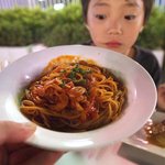 府中グリーンプラザ屋上納涼ガーデン - ナポリタン、850円。