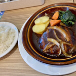 デニーズ - デミ煮込みハンバーグ@940円&ライス大盛り@250円