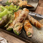 広島鉄板焼 お好み焼 はるちゃん - アスパラ肉巻き 650円