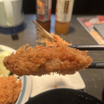 とんかつ濱かつ - 長崎アジフライの厚み