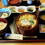 Kitamura - かつ鍋と新わかめと長芋のポン酢仕立ての定食（2022.4）