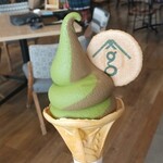 San grams green tea - ソフトクリーム（抹茶＆ほうじ茶）550円