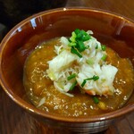 灼味噌らーめん 八堂八 - マーボー風餡かけ、中にはカニのほぐし身が入ってました(>ω<)