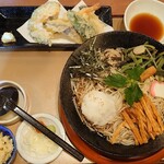桂木庵 - 山菜おろしそば大盛り＋天ぷら