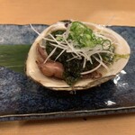 原始焼 日本酒 雨のち晴レルヤ。 - 蛍烏賊と北寄