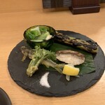 原始焼 日本酒 雨のち晴レルヤ。 - 前菜盛り