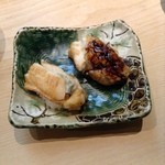 Sushi Kikuchi - 穴子二貫は塩とツメで。両方美味