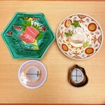 御宿かわせみ - マグロとカレイの刺身。