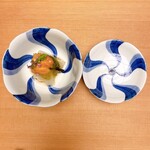 御宿かわせみ - 白ずいきとアオリイカの昆布餡　ウニ添え