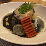 八百一本館 - きょうのお膳A（税込 2,500円）評価＝◎：【メイン】茄子とメバルの胡麻煮