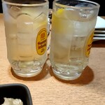 魚民 - とりあえず2杯。
