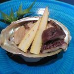 なだ万 - 鮑酒蒸し（アップ）