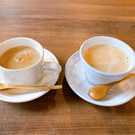 Cafe Kukka - 煉乳牛奶咖啡550日圓與咖啡歐蕾500日圓