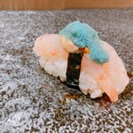 順 - 甘海老の上にミソの上に卵