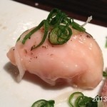 町屋やきにく密陽家 - 見よ、この鮮度抜群のテツ！2013.2.21(木)17時半訪問 ホルモン盛り合わせ三人前とご飯てんこ盛り2500円也*\(^o^)/*