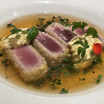 アイアン タイガー - マグロのカツ。出汁がタルタルが…美味しい。