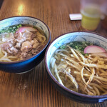 なかよしこよし - 夫は「肉うどん」、私は「ごぼう天うどん」を。