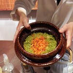 御幸町 田がわ - 芹と桜海老のご飯