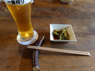 tautashokukoubou - 生ビール＆鹿角の箸置き