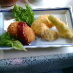 御食事処 ツル - メイン2のフライとクリームコロッケ